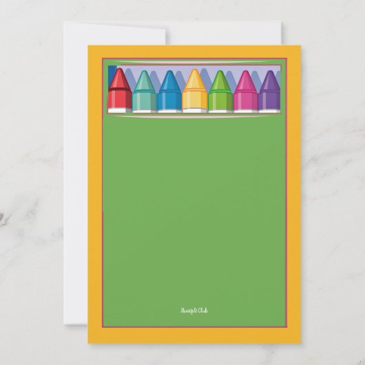 Box of Crayons Kindergarten Party Einladung (Rückseite)