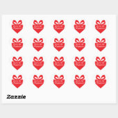 Box of Happiness Heart Sticker Red & White Design (Blatt)