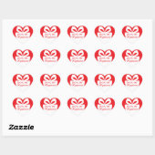 Box of Happiness Heart Sticker Red & White Design (Blatt)