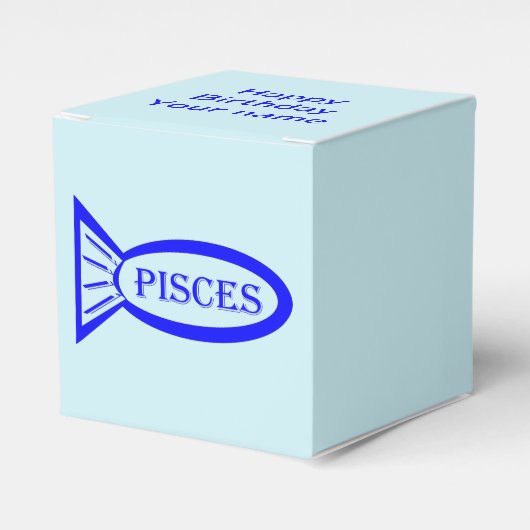 Box "Pisces Star Sign Fish Custom Favor" Geschenkschachtel (Vorderseite)