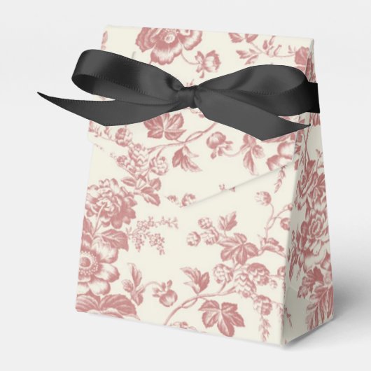 Box "Red Floral French Toile Leinwand" Geschenkschachtel (Vorderseite)