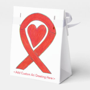 Box "Red Hewareness Ribbon Art Gastgeschenk" Geschenkschachtel