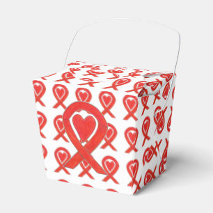 Box "Red Hewareness Ribbon Take Out" Box Geschenkschachtel