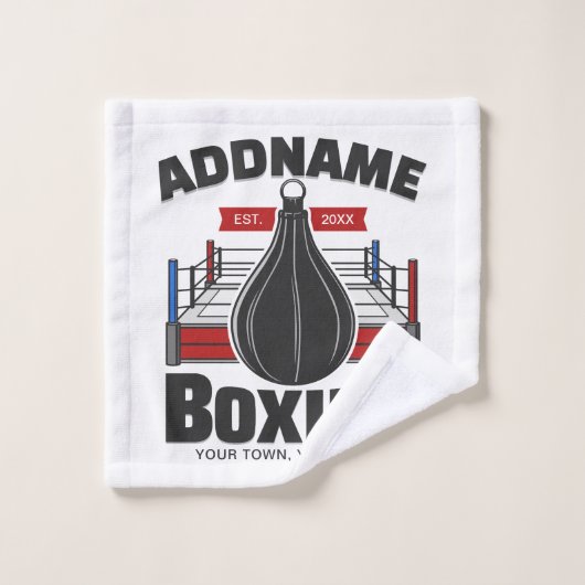 Box-Ring ADD NAME BOXER GYM-Speed-Bag Badhandtuch Set (Waschlappen)