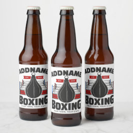 Box-Ring ADD NAME BOXER GYM-Speed-Bag Bierflaschenetikett