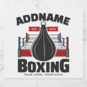 Box-Ring ADD NAME BOXER GYM-Speed-Bag Bierflaschenetikett (Einzelnes Label)