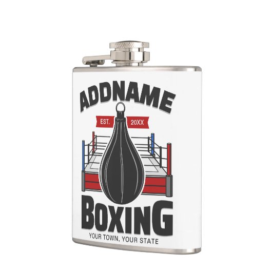 Box-Ring ADD NAME BOXER GYM-Speed-Bag Flachmann (Links)