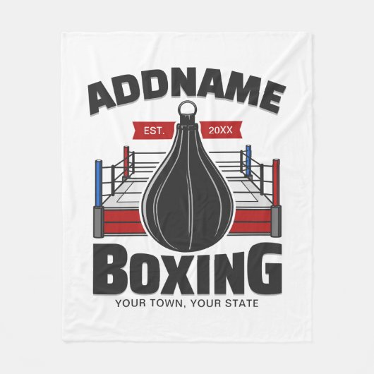 Box-Ring ADD NAME BOXER GYM-Speed-Bag Fleecedecke (Vorderseite)