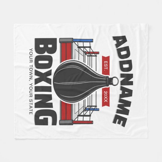 Box-Ring ADD NAME BOXER GYM-Speed-Bag Fleecedecke (Vorderseite (Horizontal))
