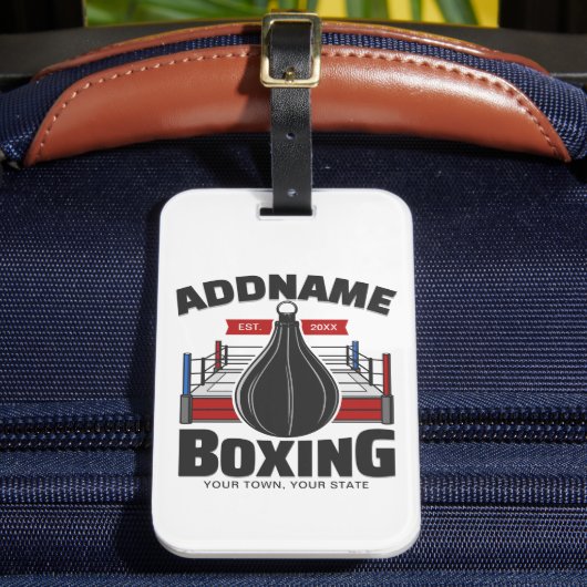 Box-Ring ADD NAME BOXER GYM-Speed-Bag Gepäckanhänger (Vorderseite Insitu 2)