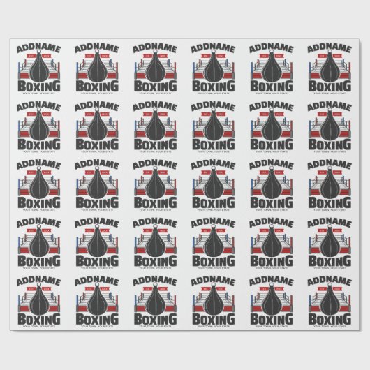 Box-Ring ADD NAME BOXER GYM-Speed-Bag Geschenkpapier (Flach)