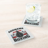 Box-Ring ADD NAME BOXER GYM-Speed-Bag Glasuntersetzer (Schrägansicht)