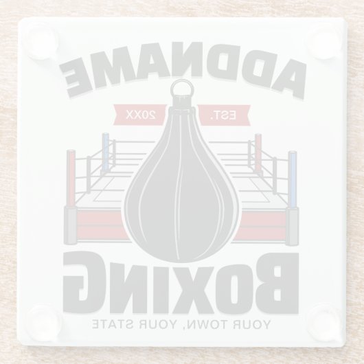 Box-Ring ADD NAME BOXER GYM-Speed-Bag Glasuntersetzer (Rückseite)