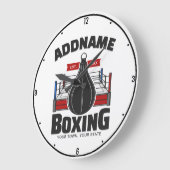 Box-Ring ADD NAME BOXER GYM-Speed-Bag Große Wanduhr (Winkel)