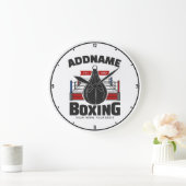 Box-Ring ADD NAME BOXER GYM-Speed-Bag Große Wanduhr (Zuhause)