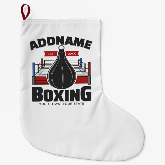 Box-Ring ADD NAME BOXER GYM-Speed-Bag Großer Weihnachtsstrumpf (Vorderseite)