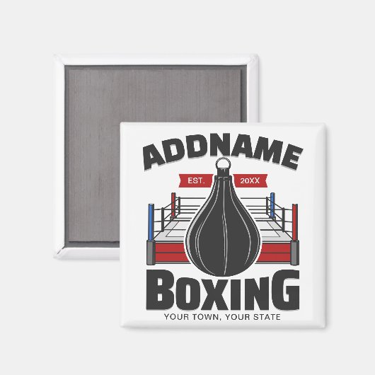 Box-Ring ADD NAME BOXER GYM-Speed-Bag Magnet (Vorderseite/Rückseite)
