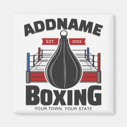 Box-Ring ADD NAME BOXER GYM-Speed-Bag Magnet (Vorne)