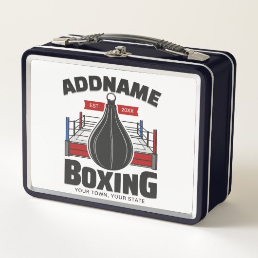 Box-Ring ADD NAME BOXER GYM-Speed-Bag Metall Brotdose (Vorderseite)