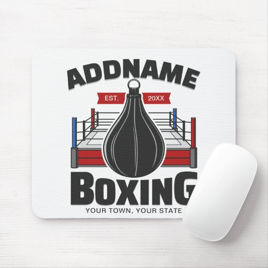 Box-Ring ADD NAME BOXER GYM-Speed-Bag Mousepad (Mit Mouse)