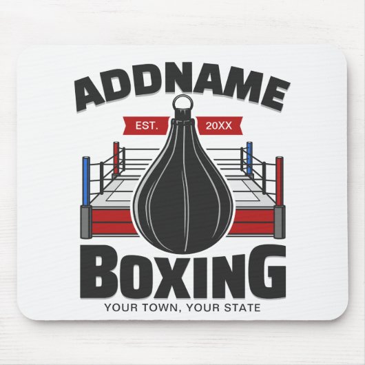 Box-Ring ADD NAME BOXER GYM-Speed-Bag Mousepad (Vorne)