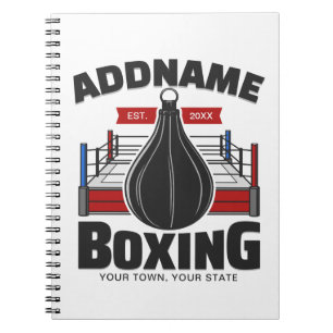 Box-Ring ADD NAME BOXER GYM-Speed-Bag Notizblock