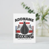 Box-Ring ADD NAME BOXER GYM-Speed-Bag Postkarte (Stehend Vorderseite)