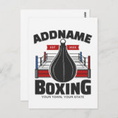 Box-Ring ADD NAME BOXER GYM-Speed-Bag Postkarte (Vorne/Hinten)