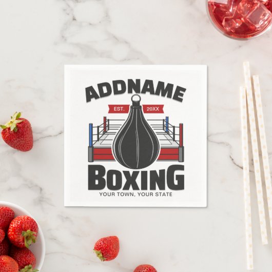 Box-Ring ADD NAME BOXER GYM-Speed-Bag Serviette (Beispiel)