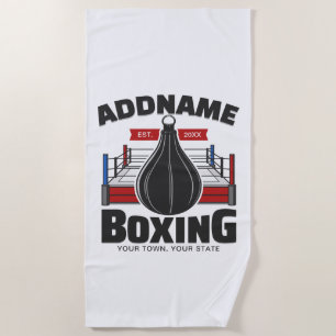 Box-Ring ADD NAME BOXER GYM-Speed-Bag Strandtuch