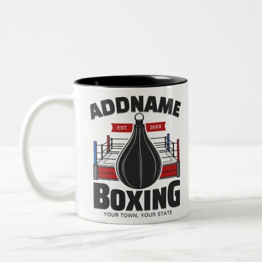 Box-Ring ADD NAME BOXER GYM-Speed-Bag Zweifarbige Tasse (Links)