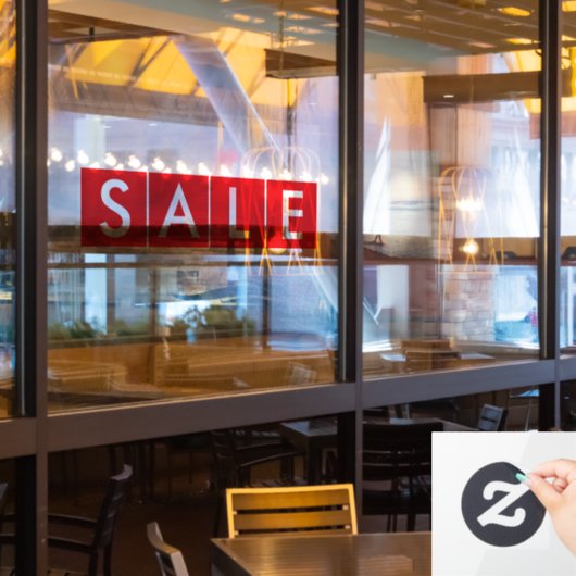 Box Sales Red Fensteraufkleber (Restaurantfenster)