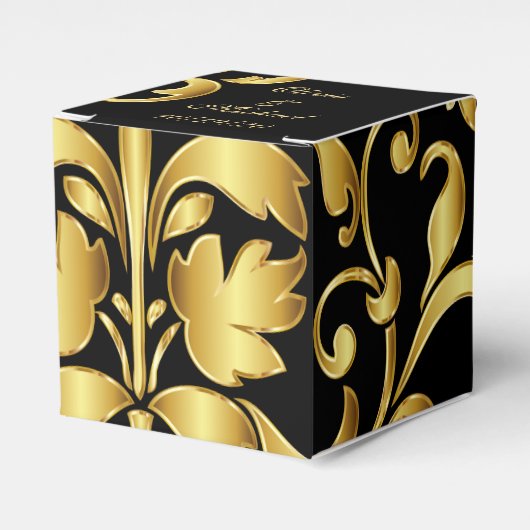 Box "Schwarze und Gold"-Gastgeschenke Hochzeiten Geschenkschachtel (Vorderseite)