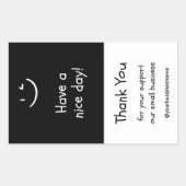 Box-Siegel Danke-Label Rechteckiger Aufkleber (Vorderseite)