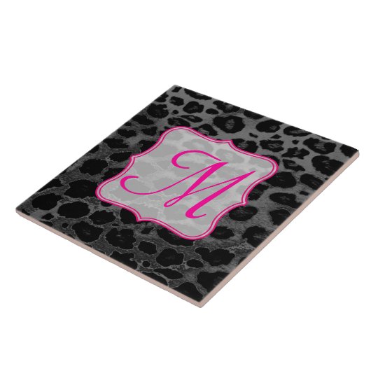 Box-Spot Animal Print Monogram Display Tile Fliese (Seite)