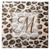 Box-Spot Animal Print Monogram Display Tile Fliese (Vorderseite)