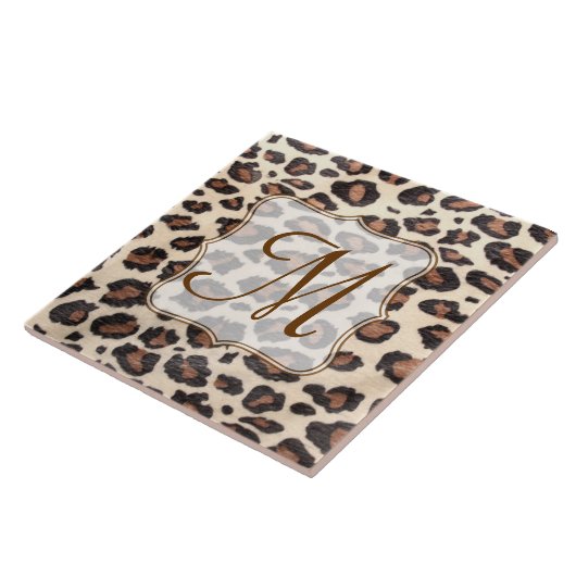 Box-Spot Animal Print Monogram Display Tile Fliese (Seite)