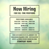 Box Text, Job Vacancy Rekrutierung Werbung Fensteraufkleber (Blatt 3)