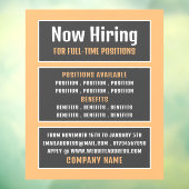 Box Text, Job Vacancy Rekrutierung Werbung Fensteraufkleber (Blatt 3)