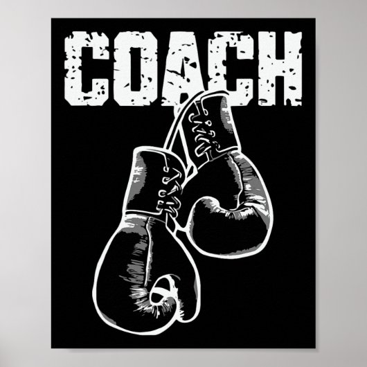 Box-Trainer Kickboxen Retro-Boxhandschuhe Boxer Poster (Vorne)