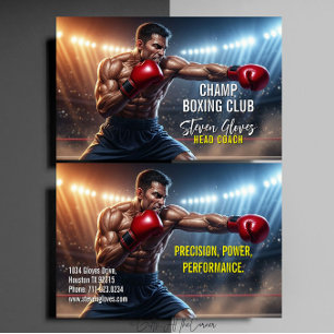 Box-Trainer Trainer Fitnessstudio Sport Boxer Visitenkarte