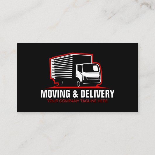Box Truck Moving & Hauling Service Company Busines Visitenkarte (Vorderseite)