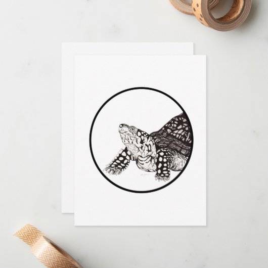Box Turtle Note Card Mitteilungskarte (Vorderseite/Rückseite Beispiel)