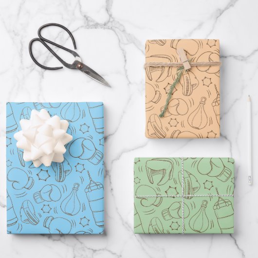 Box-Verpackungspapier, Sportkampf-Geschenkverpacku Geschenkpapier Set (Vorderseite)