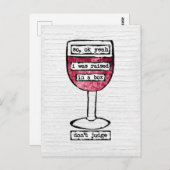 Box Weinglas Postkarte - Funny Wine (Vorne/Hinten)
