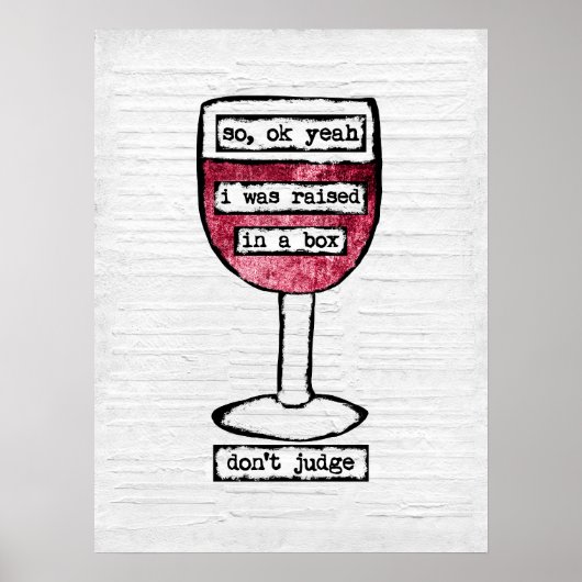 Box Wine Glass Poster (Vorne)
