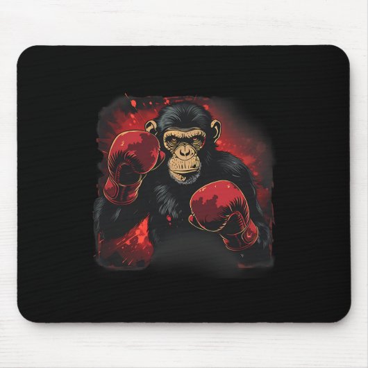 Boxaffe mit Boxhandschuhen Kickboxen Lustig Mousepad (Vorne)
