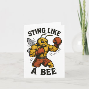 Boxbienen, die wie eine Bienenkickboxer-starke Bie Karte