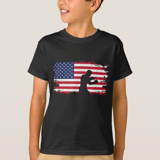 Boxbox für amerikanische Flagge - Boxer Boxing T-Shirt (Vorderseite)