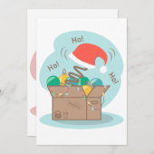 Boxbox mit Weihnachtsdekoration und Weihnachtsmann Einladung (Vorne/Hinten)
